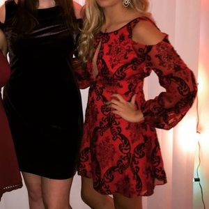 Free People Red and Black Formal Dress